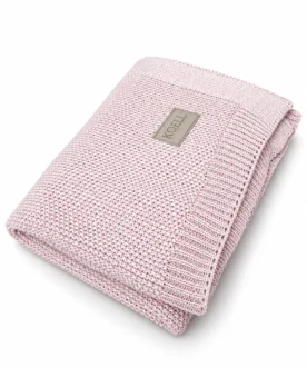 Kocyk z wełny merino 100% dla niemowląt | 75 × 100 cm RÓŻ